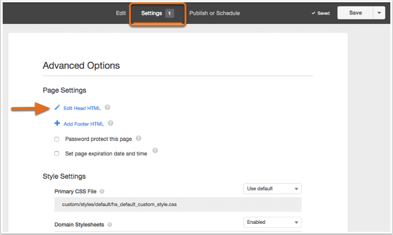 Como configurar a meta "noindex" na ferramenta HubSpot Marketing para que a Thank You Page não seja indexada.