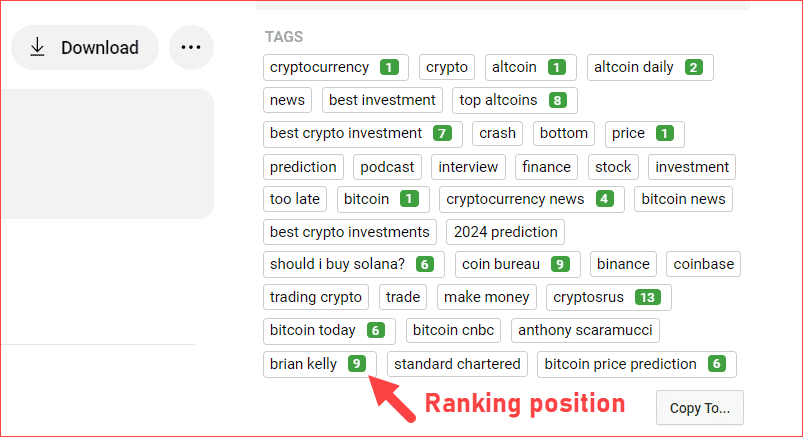 YouTube Video Ranking Position Found by TubeBuddy