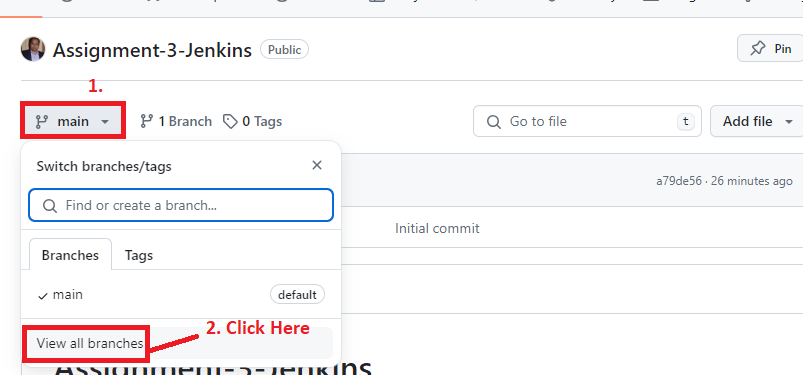 Go to “View all branches”