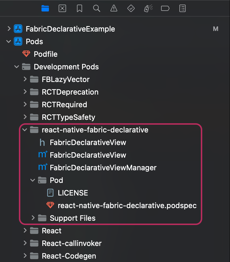 Example iOS app structure