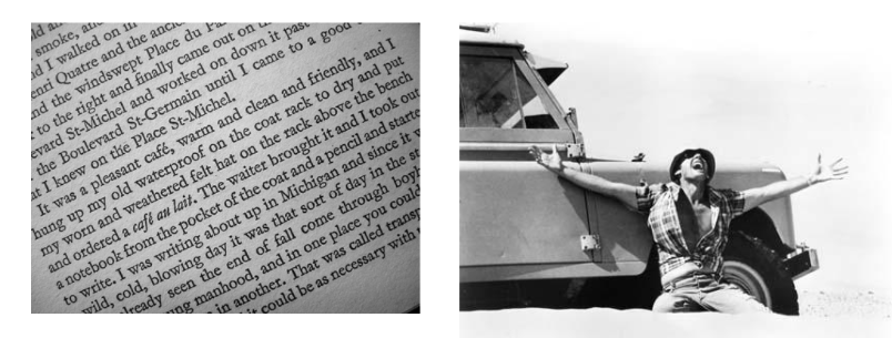 Book text and a photograph.