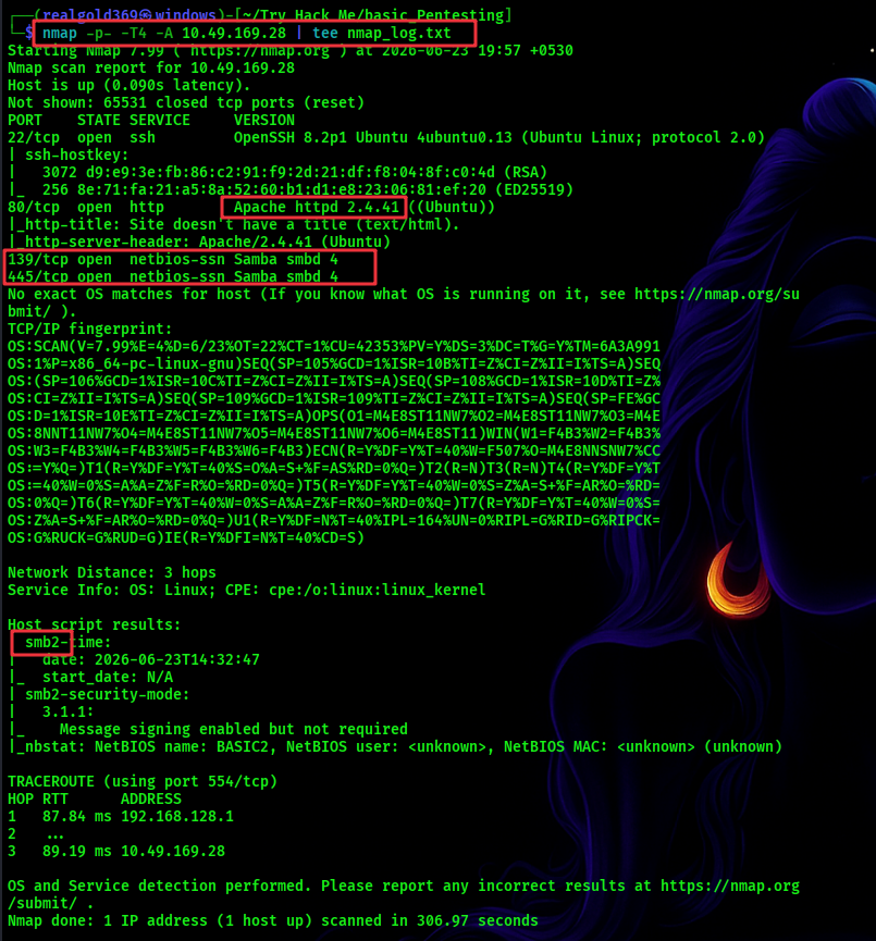 TryHackMe Basic Pentesting Room Solving