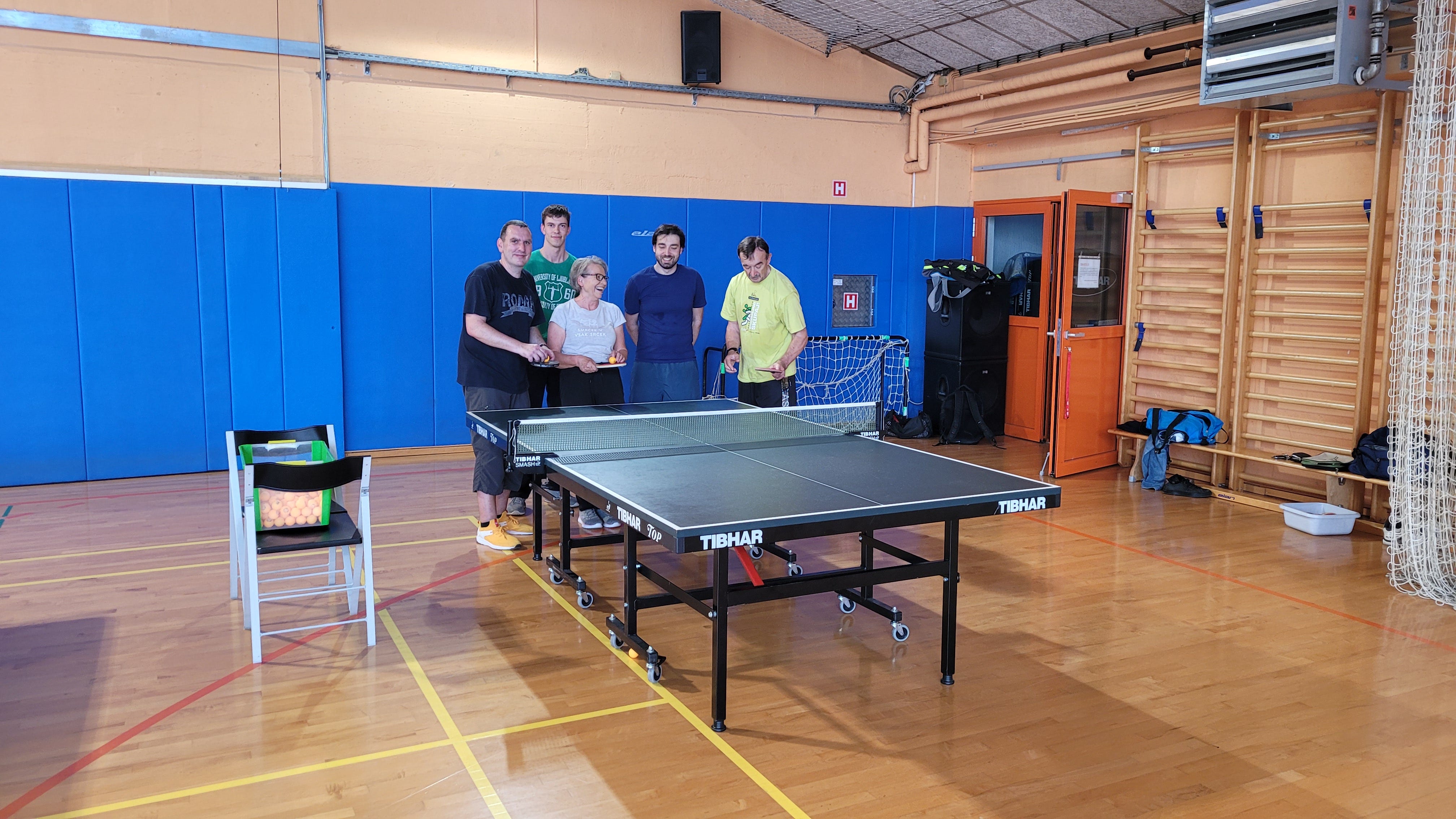 Parkinson’s table tennis group in the last practice session