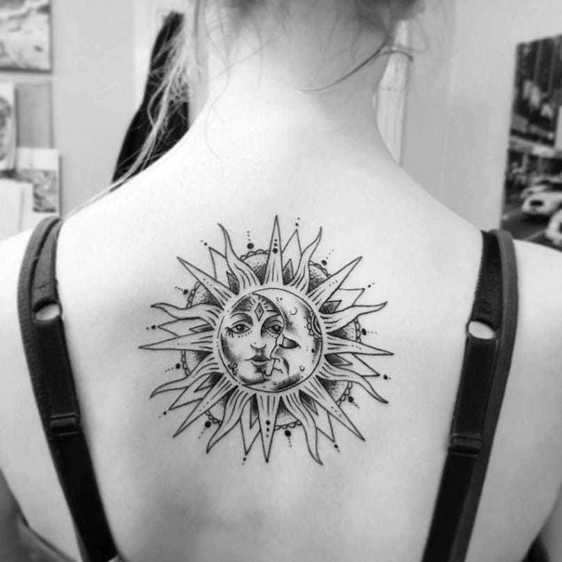 6 Meaningful and Beautiful Sun and Moon Tattoos - KickAss ... - moon and sun together tattoobr /
