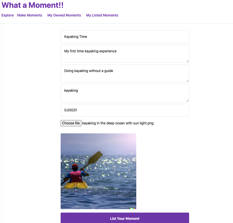 What a (Web3) Moment: List your Moments