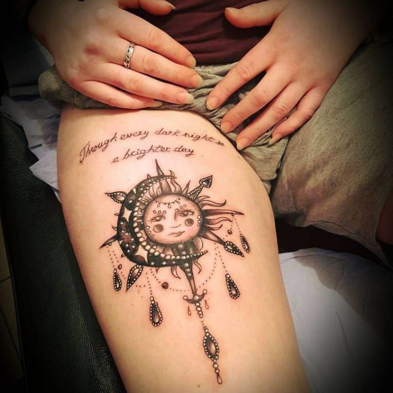 7 Meaningful and Beautiful Sun and Moon Tattoos | Tattoos ... - sun and moon tattoo sayingsbr /
