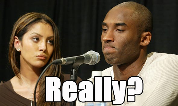 Really? - Kobe Bryant and Vanessa Bryant at Cheating Press Conference