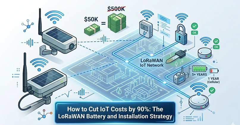How to Cut IoT Costs by 90%: The LoRaWAN Battery and Installation Strategy