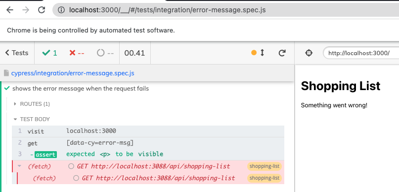 API and network condition testing using cy.intercept() command in Cypress