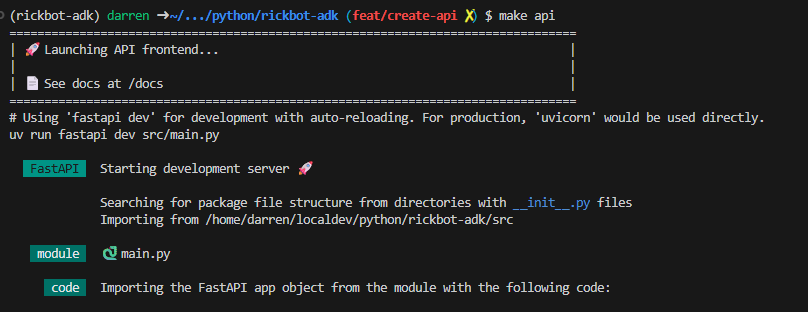 Running make api