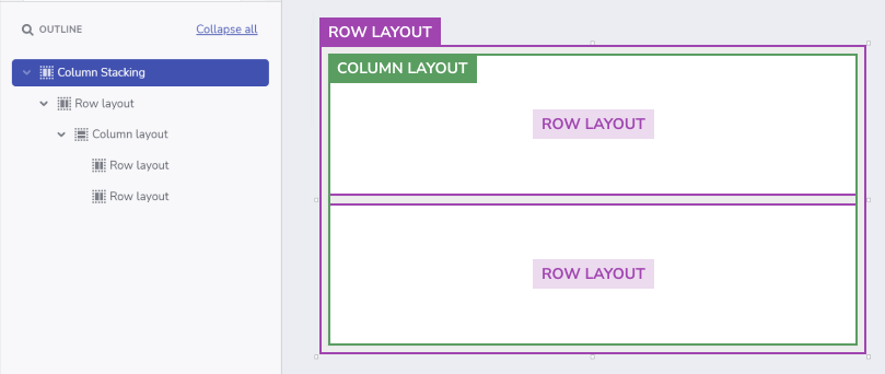 row layout and column layout