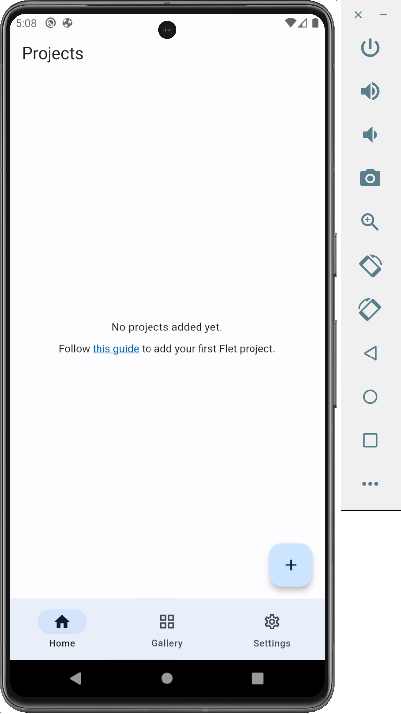 Figure 8- Android Emulator with Flet Mobile App