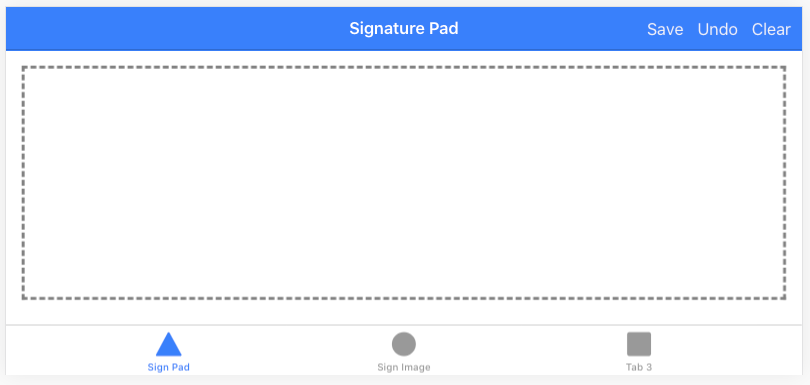 Basic UI to test Signature pad functionality in Ionic 5