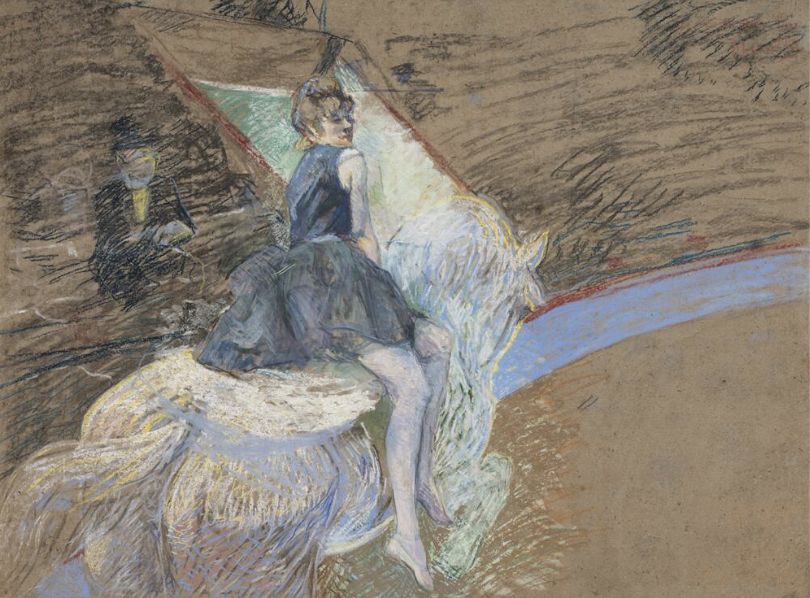 At the Cirque Fernando, Rider on a White Horse, 1887–1888 Henri de Toulouse-Lautrec