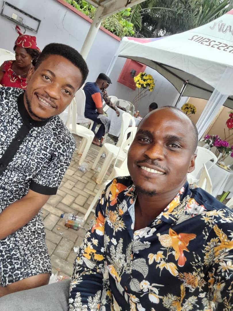 Nonso and I at the venue of the wedding reception