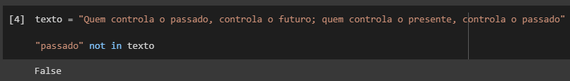 se você quiser verificar se a substring não está na string, use not in