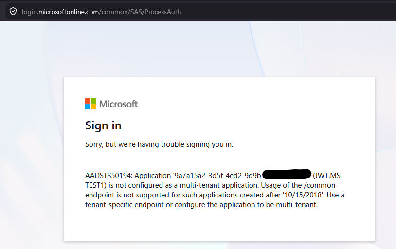 [SOLVED]AADSTS50194: Two Ways to Solve the /common Endpoint Error in Entra ID