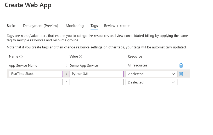 Tagging — Key : Value pair for Azure App Services — Create an Azure App Service with GitHub Continuous Deployment Integration. | Orionlab | Orionlab.io