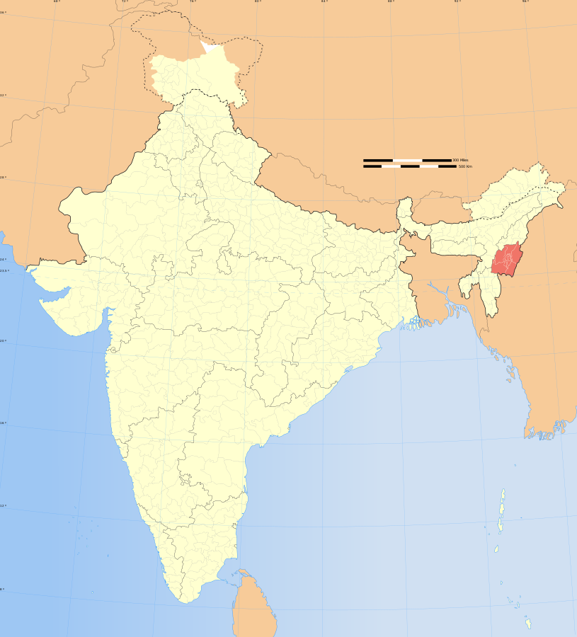 Manipur on Indian map