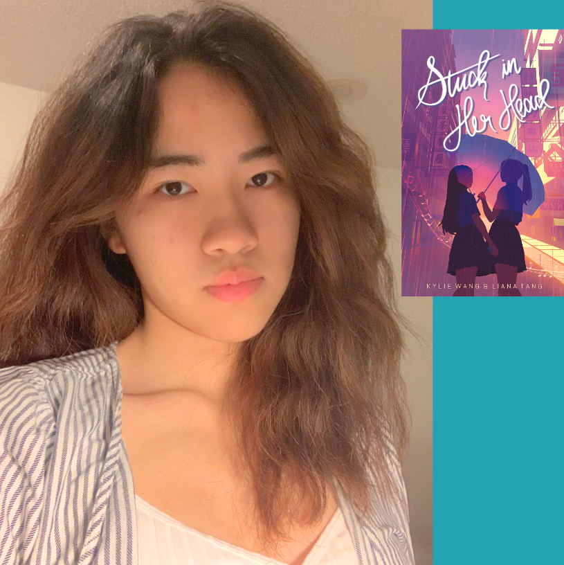 Image of novelist Liana Tang and the cover of her novel Stuck in Her Head.