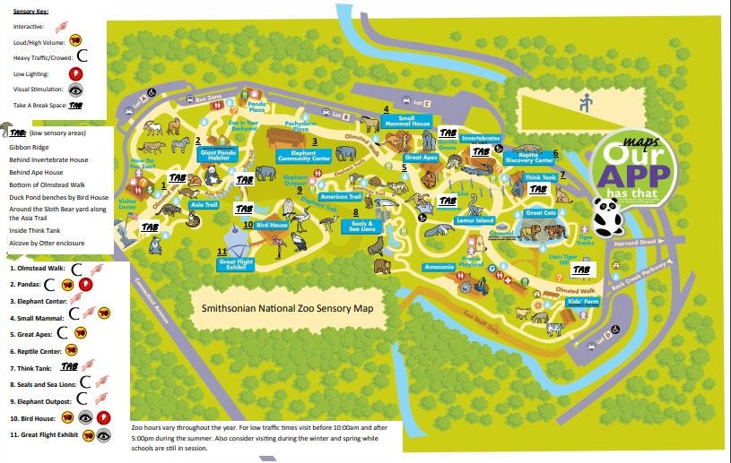 A sensory map of the National Zoo in Washington DC