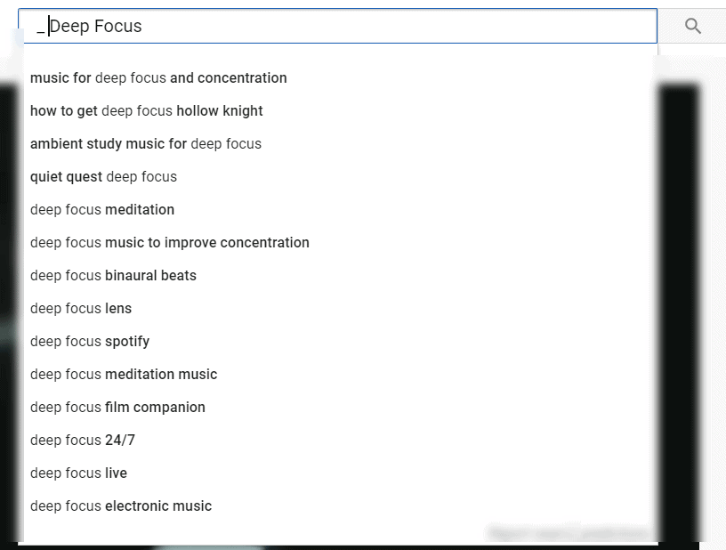 YouTube Auto complete Wildcard search