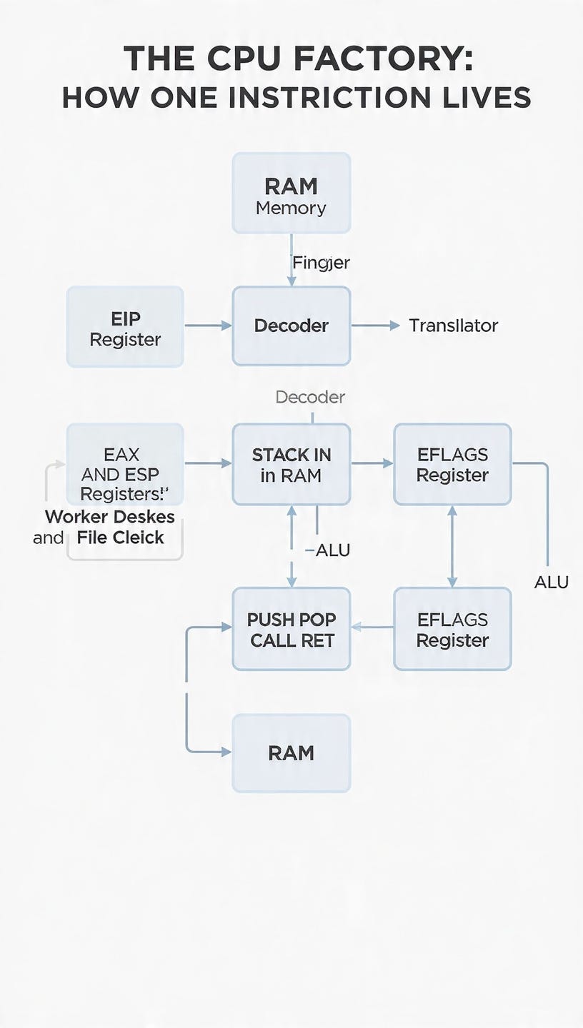 How CMP, JMP, and JE Make Malware Smart And Detect Debuggers (The Boss’s Decision Doors)