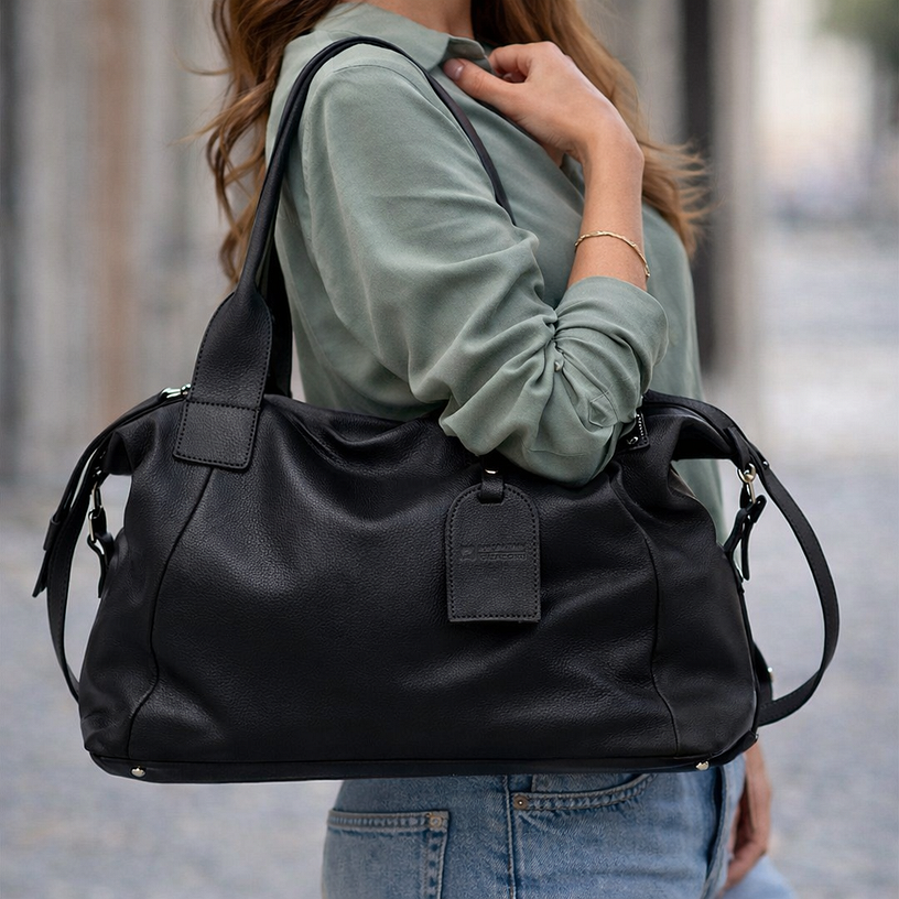 bolsas couro legitimo feminino preta sacola grande francarline