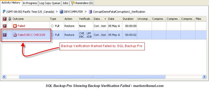 SQL Backup Pro v7 Failed Verification of a SQL Server Backup