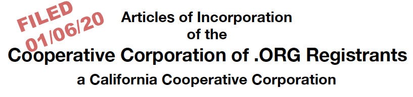 Articles of Incorporation, Filed 01/06/20