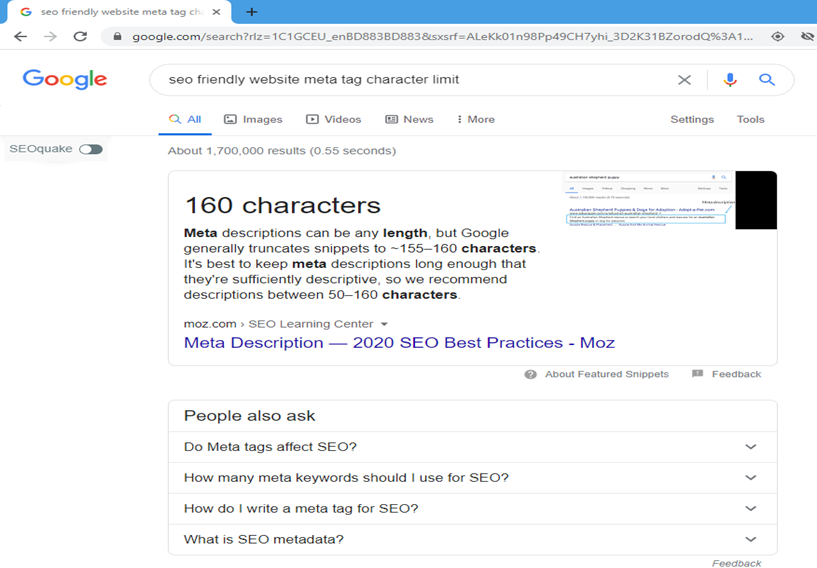 SEO Friendly Meta Tag Charakter Limits