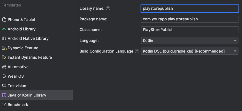 Screenshot of the Android studio menu for creating a new module