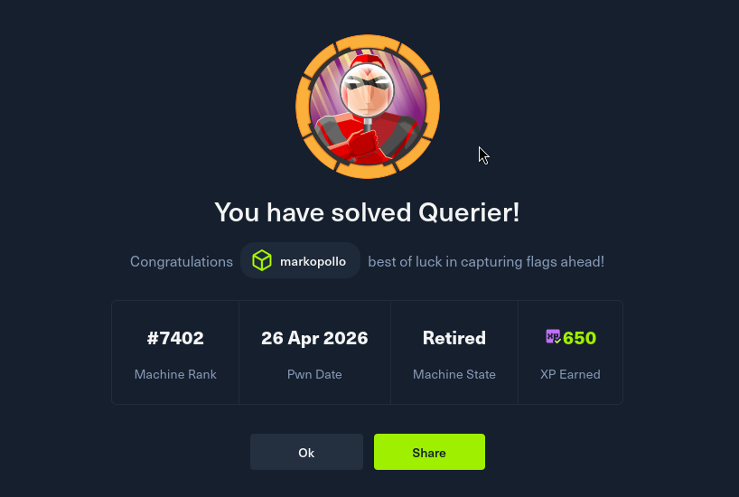 Querier|HackTheBox|Medium|OSCP Preparation