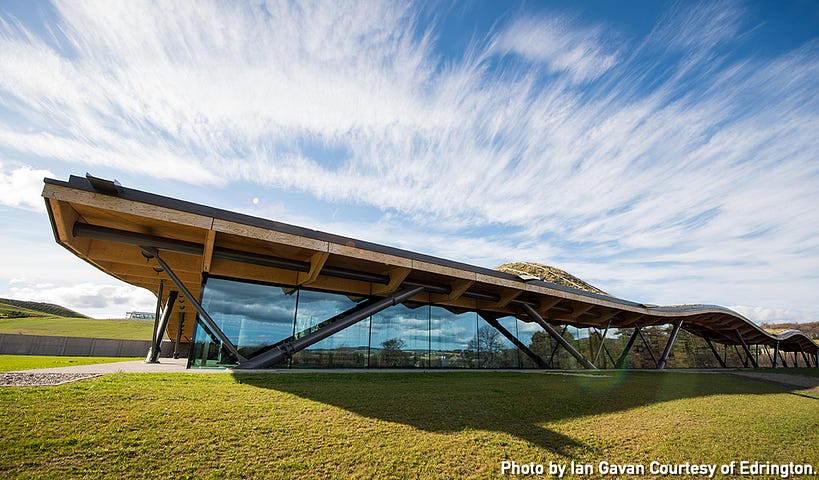 The exterior of The Macallan distillery in Scotland. Photo by Ian Gavan courtesy Edrington.