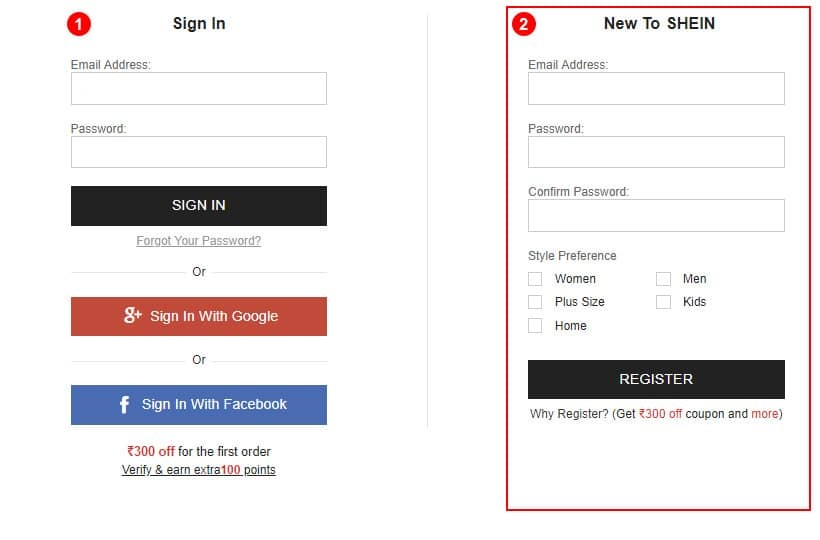 Easy registration and login process in fashion app