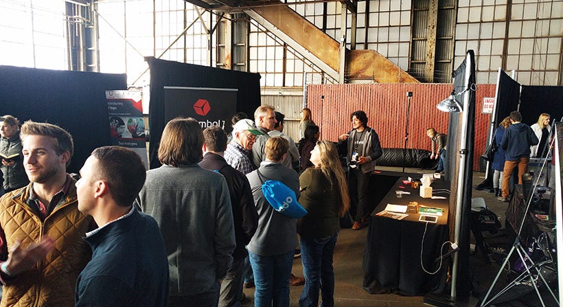 Line up in front of Stambol booth at Worlds Fair Nano