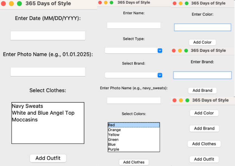365 Days of Style: Using Python Tkinter to Track my Outfits in 2025