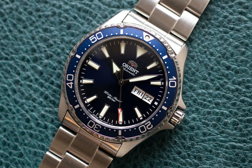 Orient Kamasu with blue sunburst dial — RA-AA0002L19A