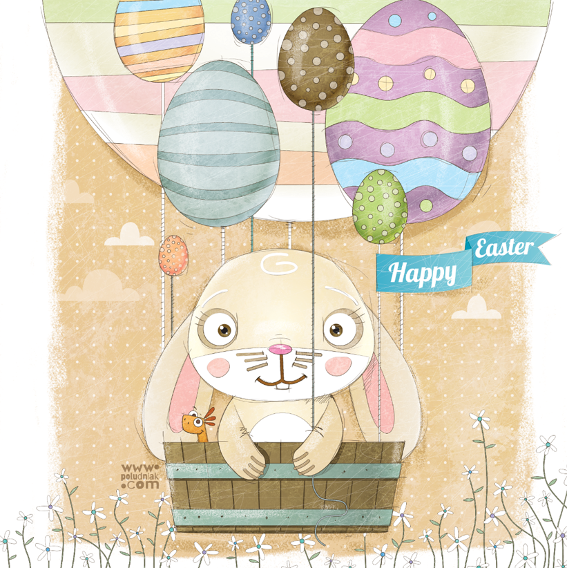 Happy Easter by Marcin Poludniak. Imagine what adventures he’ll go to in this egg-shaped balloon bucket.