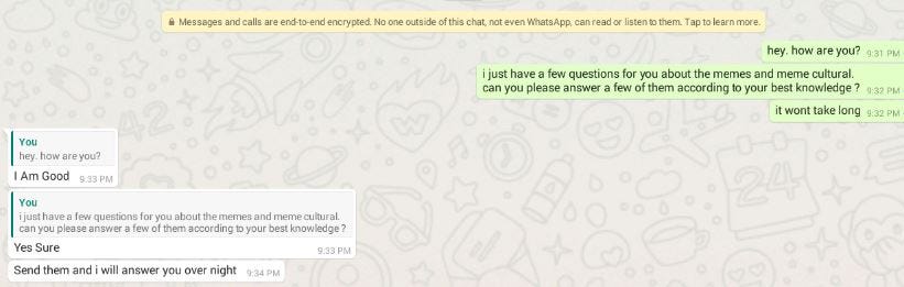 WhatsApp conversation with ABC