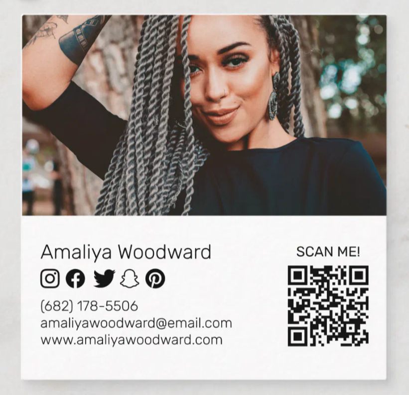 Square Business Card with QR Code