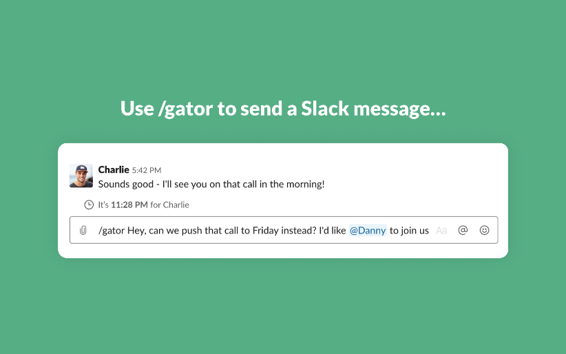 Slash Gator in Slack