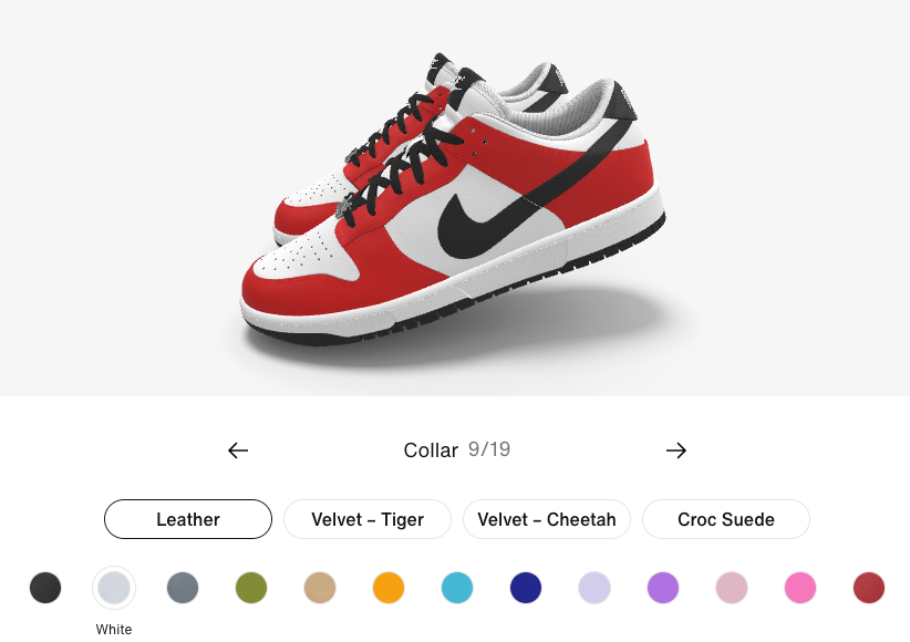 Image description: Nike feature showing shoe customization