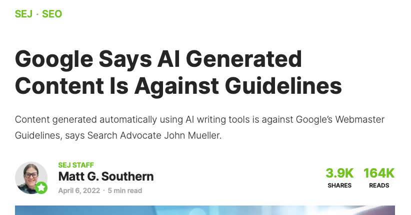 Google’s previous AI Content Policy