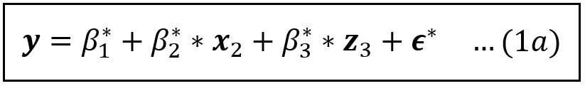 The linear model with the endogenous variable x_3 replaced with the variable z_3