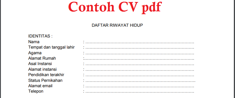 Contoh Membuat Cv Pdf - Simak Gambar Berikut