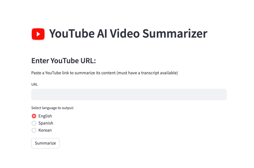 Building a Simple YouTube AI Video Summarizer