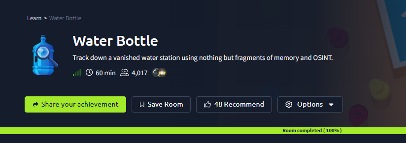 Water Bottle (THM) Tryhackme Walkthrough and Answer