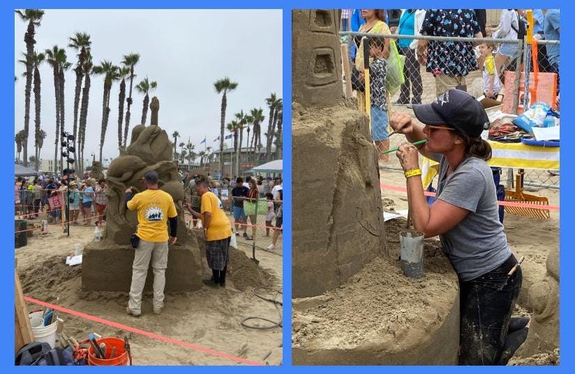 People building sandcastles at the Sun & Sea Festival, Imperial Beach (KimberlyUs)