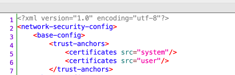 Sample network-security-config.xml